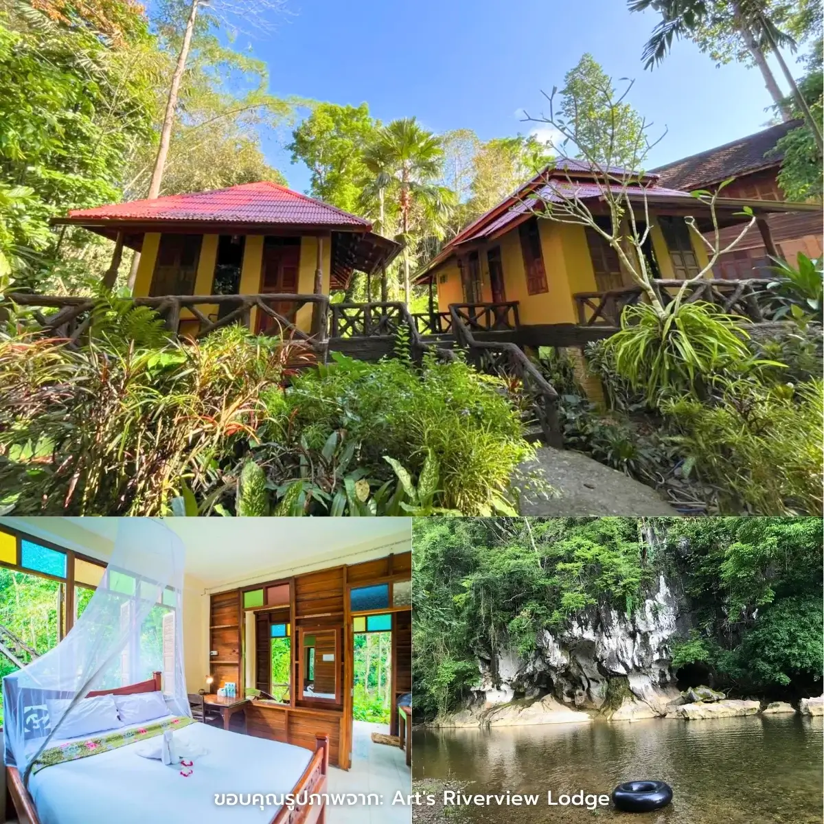 ที่พักเขาสก วิวสวย ติดลำธาร ฟีลธรรมชาติ